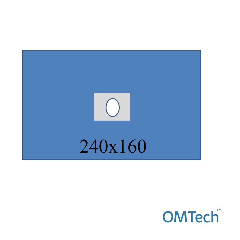 Покриття операційне OMTech™ для стоматології №1 240см х 160см з адгезивним операційним полем 15см х 10см та поглинаючою зоною (СМС - 35 г/м2), стерильне